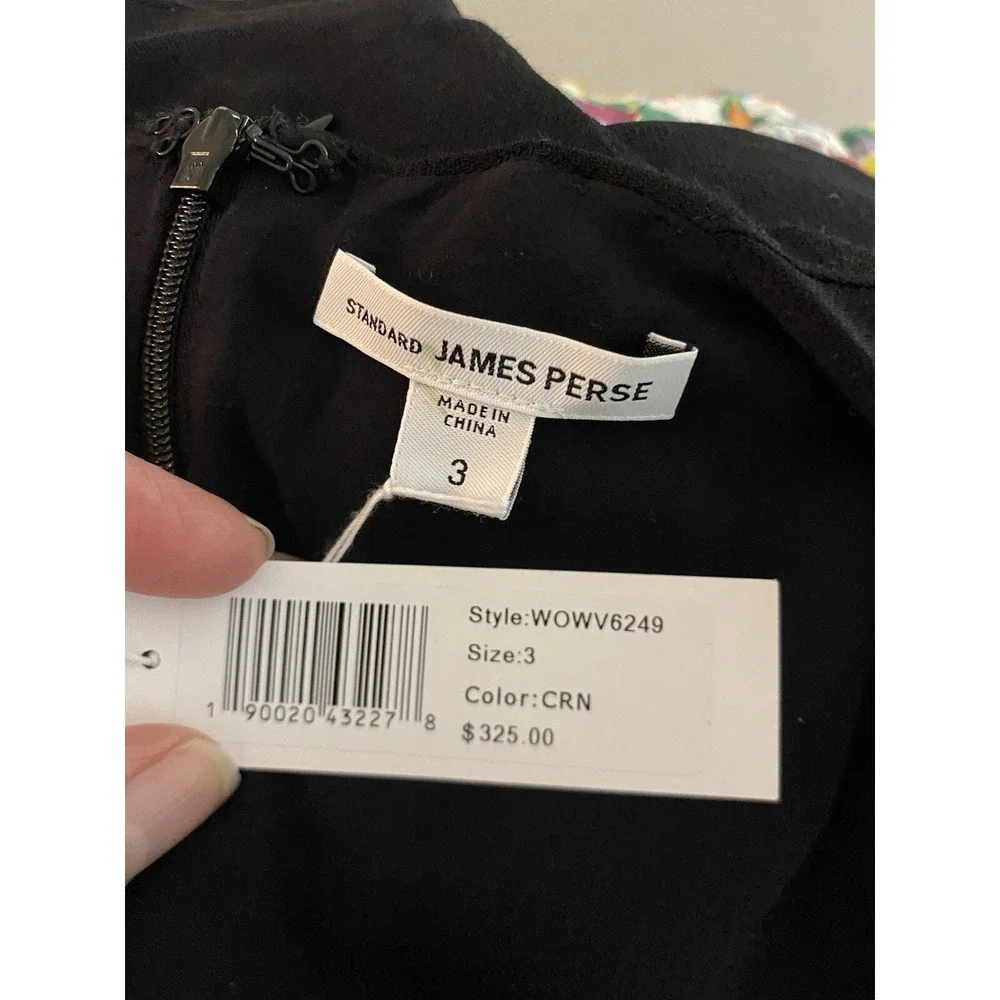 NWT Standard James Perse Black Crepe V Neck Jumpsuit Size‎ 3 L